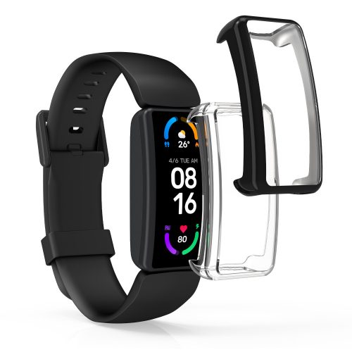 Σετ 2 θηκών Kwmobile για Fitbit Inspire 3/Inspire 2/Ace 3, Σιλικόνη, Διαφανές/Μαύρο, 53870.05